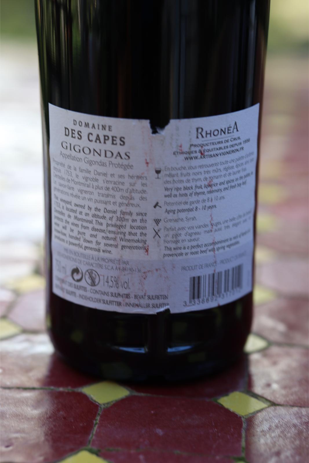 This is the label on the back of the bottle